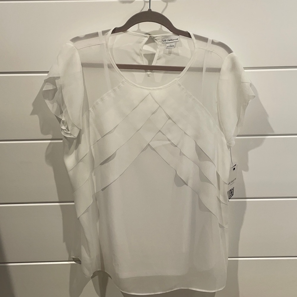 White sheer short sleeve